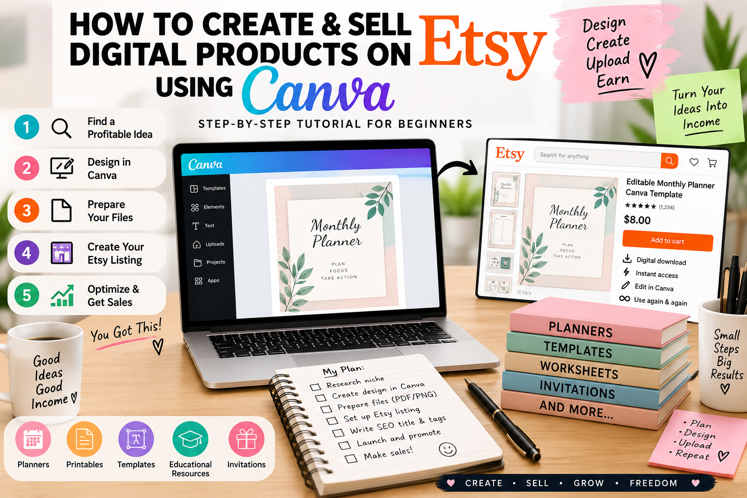 How to Create & Sell Digital Products on Etsy Using Canva - DigiDown blog