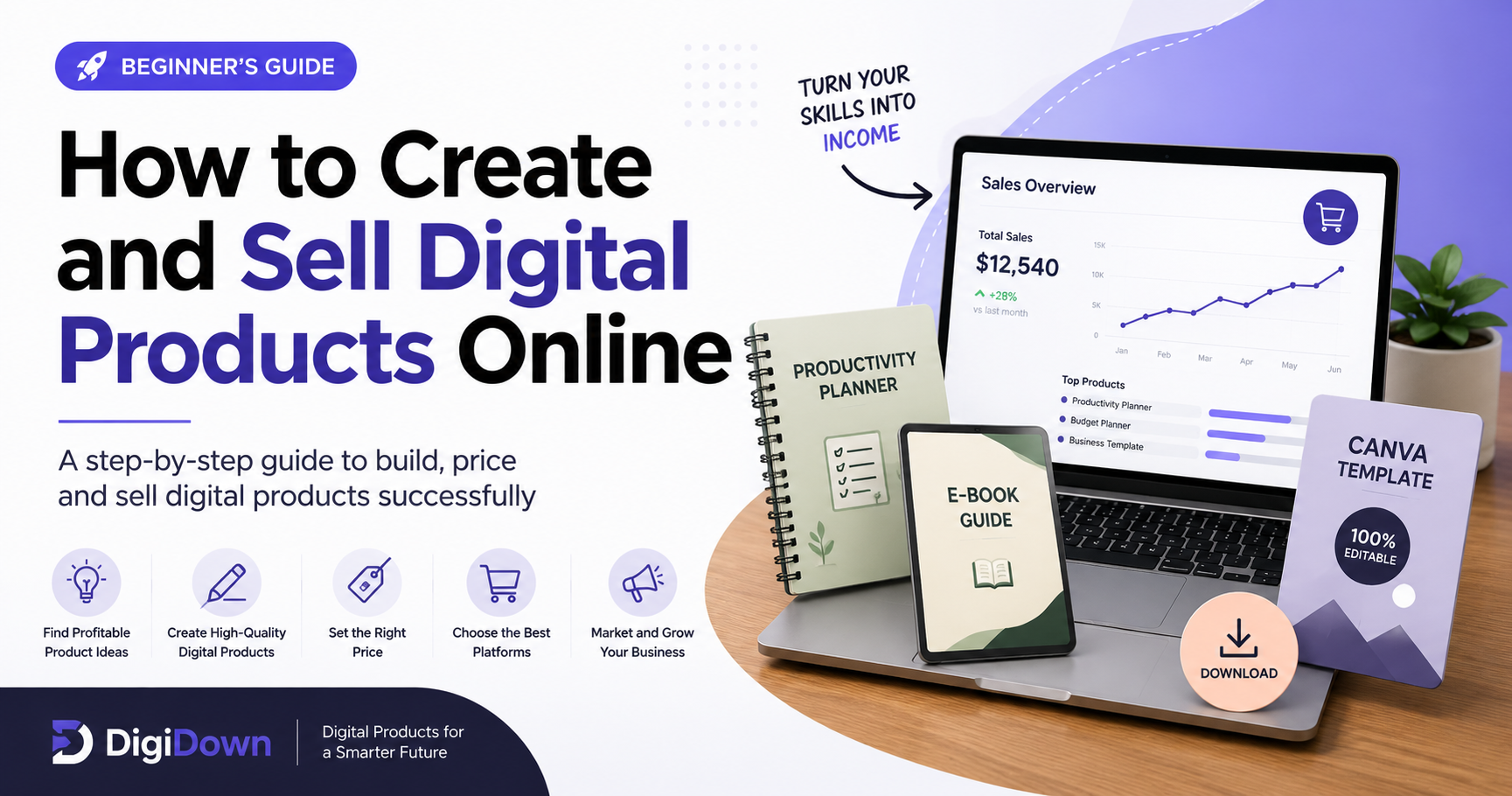 How to Create and Sell Digital Products Online: A Beginner's Guide - DigiDown tutorial